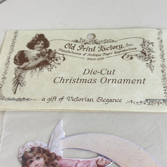 Vintage NOS Old Print Factory Victorian Die Cut Reversible Angels Christmas Deco - Picture 3 of 13